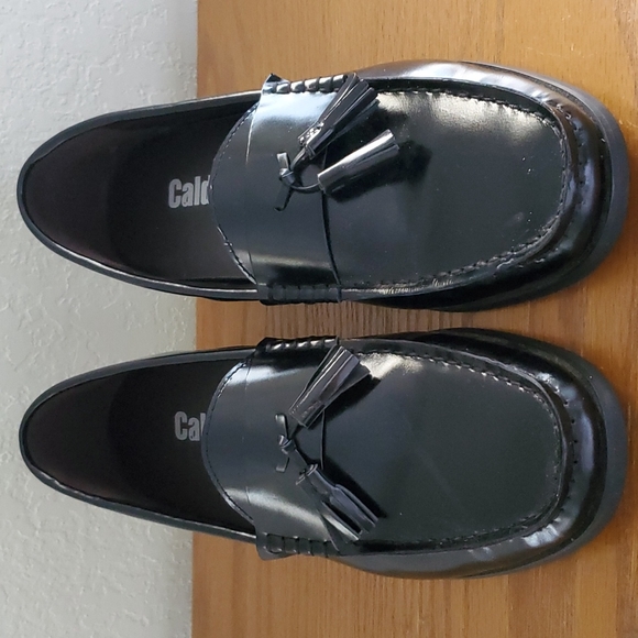 Calden Black Loafers Height Enhancer Shoes Sz 8 - Picture 2 of 9
